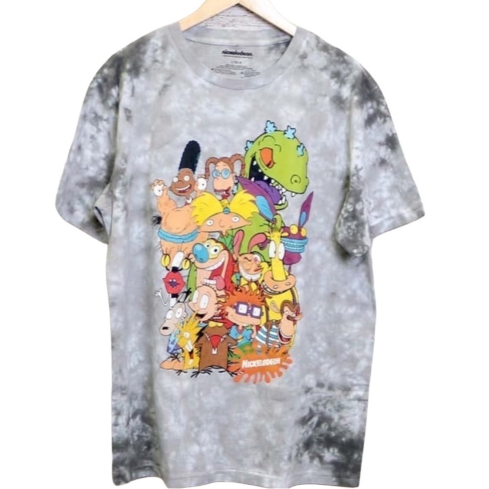 5/$25 😻 Nickelodeon Graphic Tie Dye T-Shirt Gray